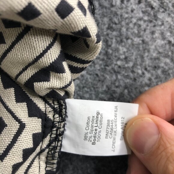 J Crew Dress Womens 6 Gray Aztec Unlined Pockets Business Midi Tiered - Picture 5 of 7